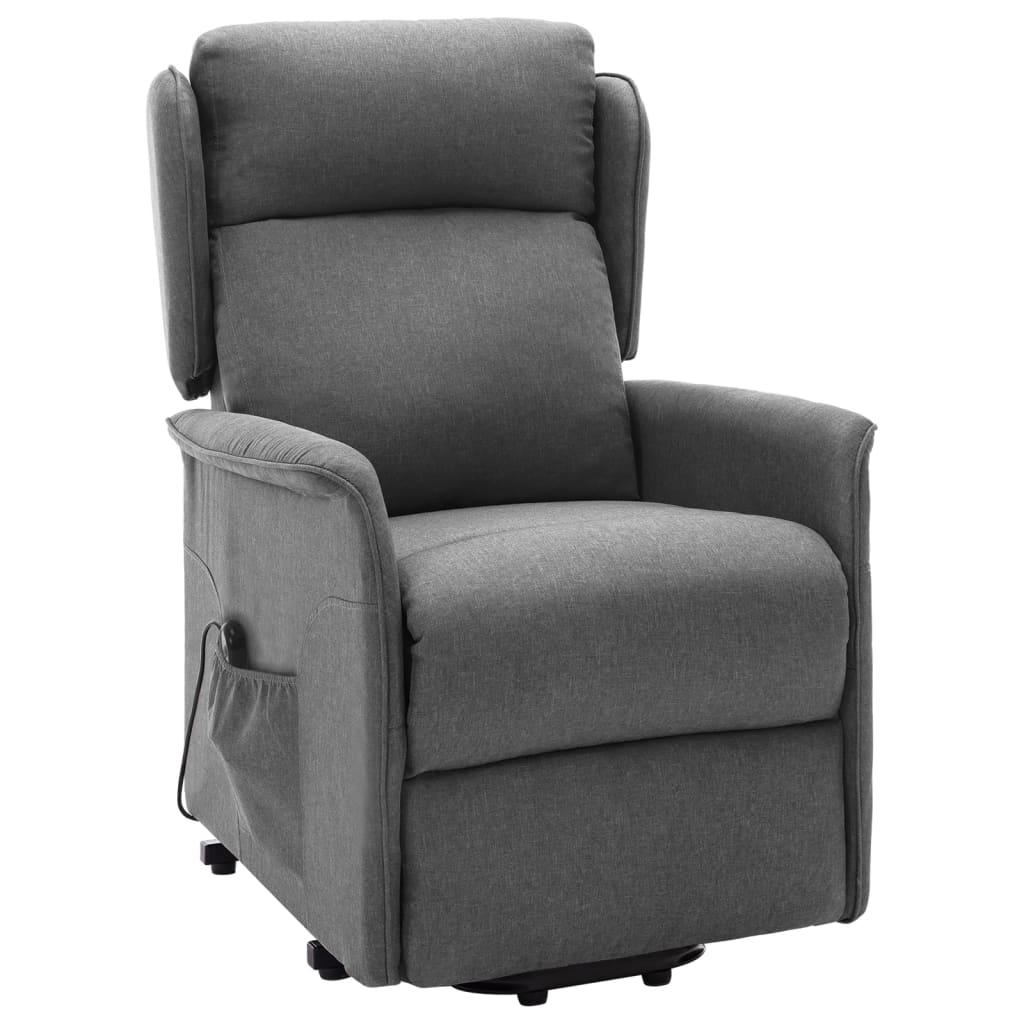 vidaXL Sillón elevable tela gris claro