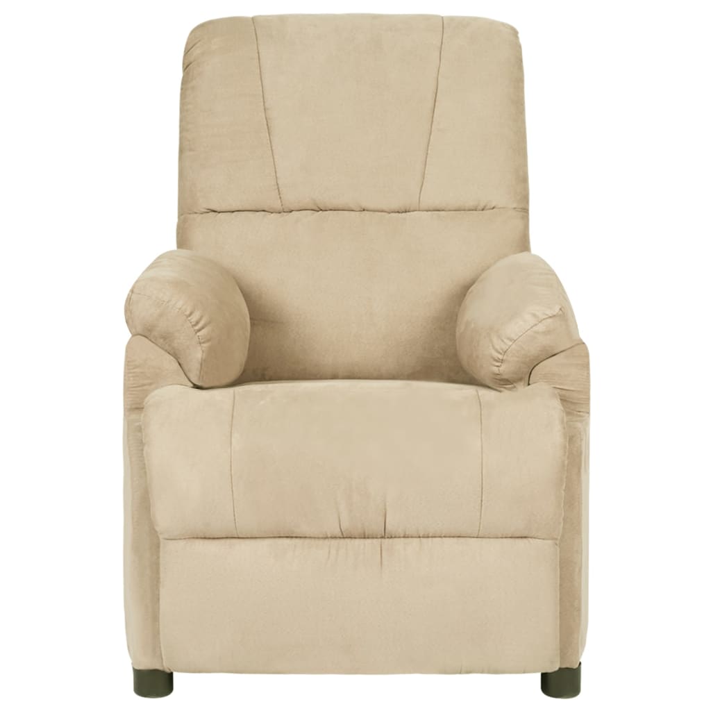 

vidaXL Fauteuil verstelbaar kunstsuède crèmekleurig