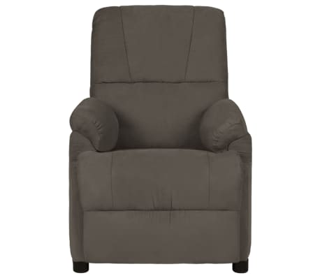 vidaXL Sillón de masaje reclinable piel de ante artificial gris oscuro