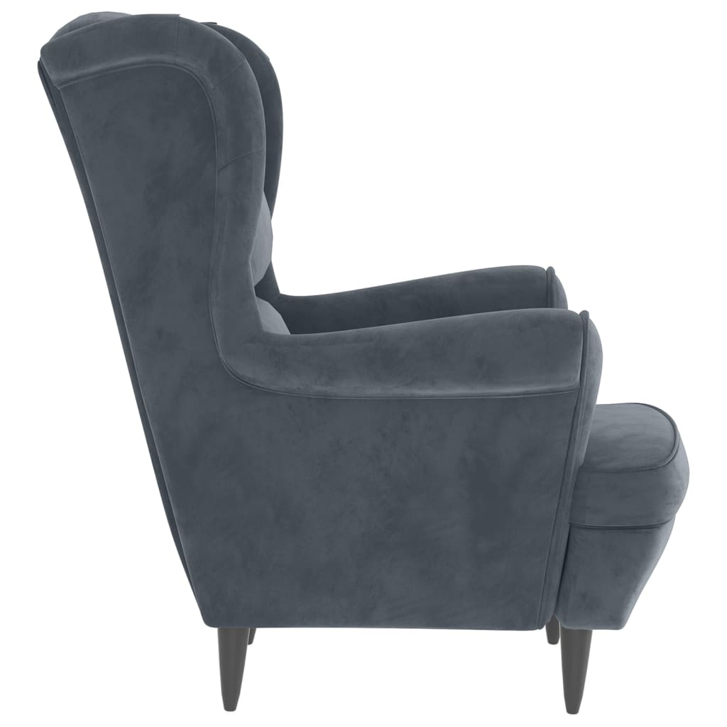 Armchair Wingback Sofa Chair Living Room Upholstered Side Chair Velvet vidaXL - Picture 34 of 63