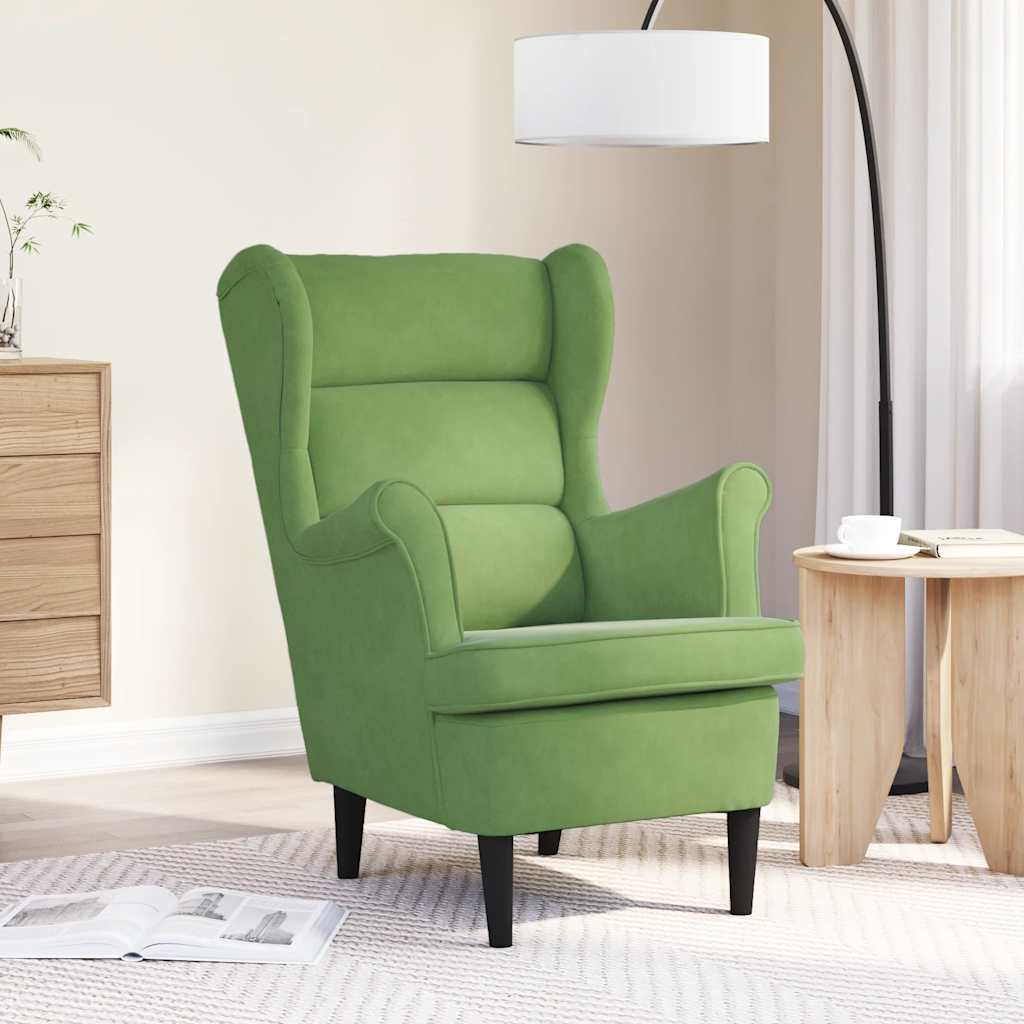 vidaXL Fotel jasnozielony, aksamitny