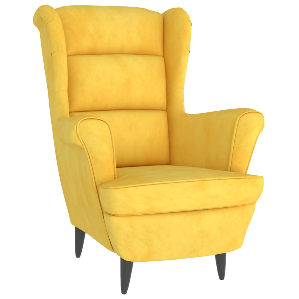 Armchair Wingback Sofa Chair Living Room Upholstered Side Chair Velvet vidaXL - Picture 51 of 63