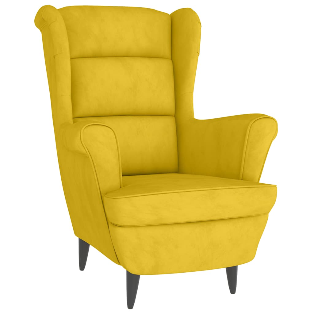 vidaXL Fauteuil jaune moutarde velours-image-8720286072271