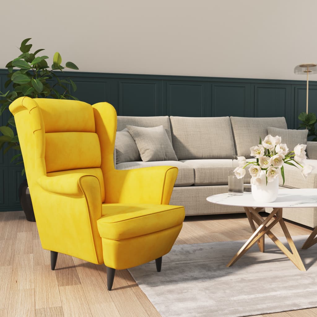 Armchair Wingback Sofa Chair Living Room Upholstered Side Chair Velvet vidaXL - Picture 52 of 63