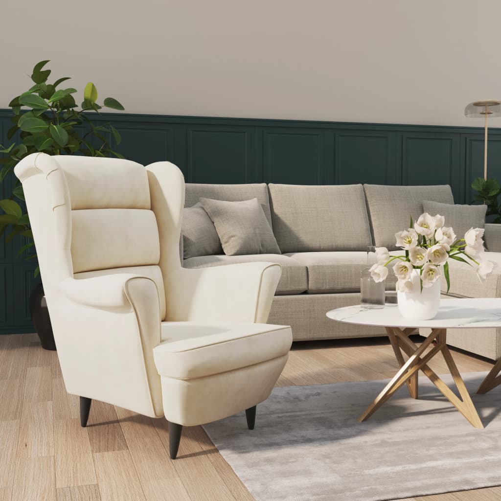 Armchair Wingback Sofa Chair Living Room Upholstered Side Chair Velvet vidaXL - Picture 24 of 63