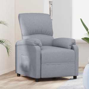 Polohovací křeslo světle šedé textil