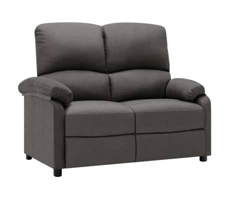 vidaXL 2-Sitzer-Sofa Verstellbar Dunkelgrau Stoff
