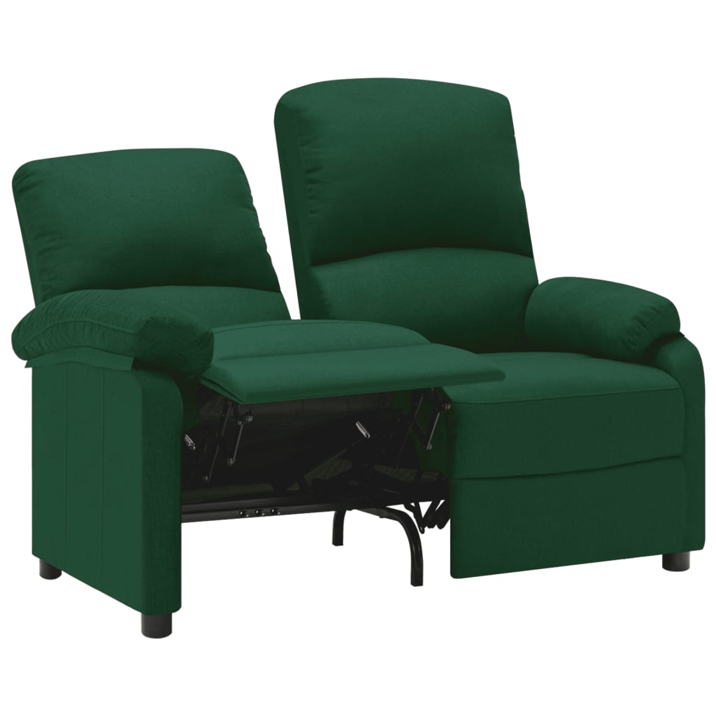 vidaXL Canapea rabatabilă cu 2 locuri, verde închis, material textil vidaXL