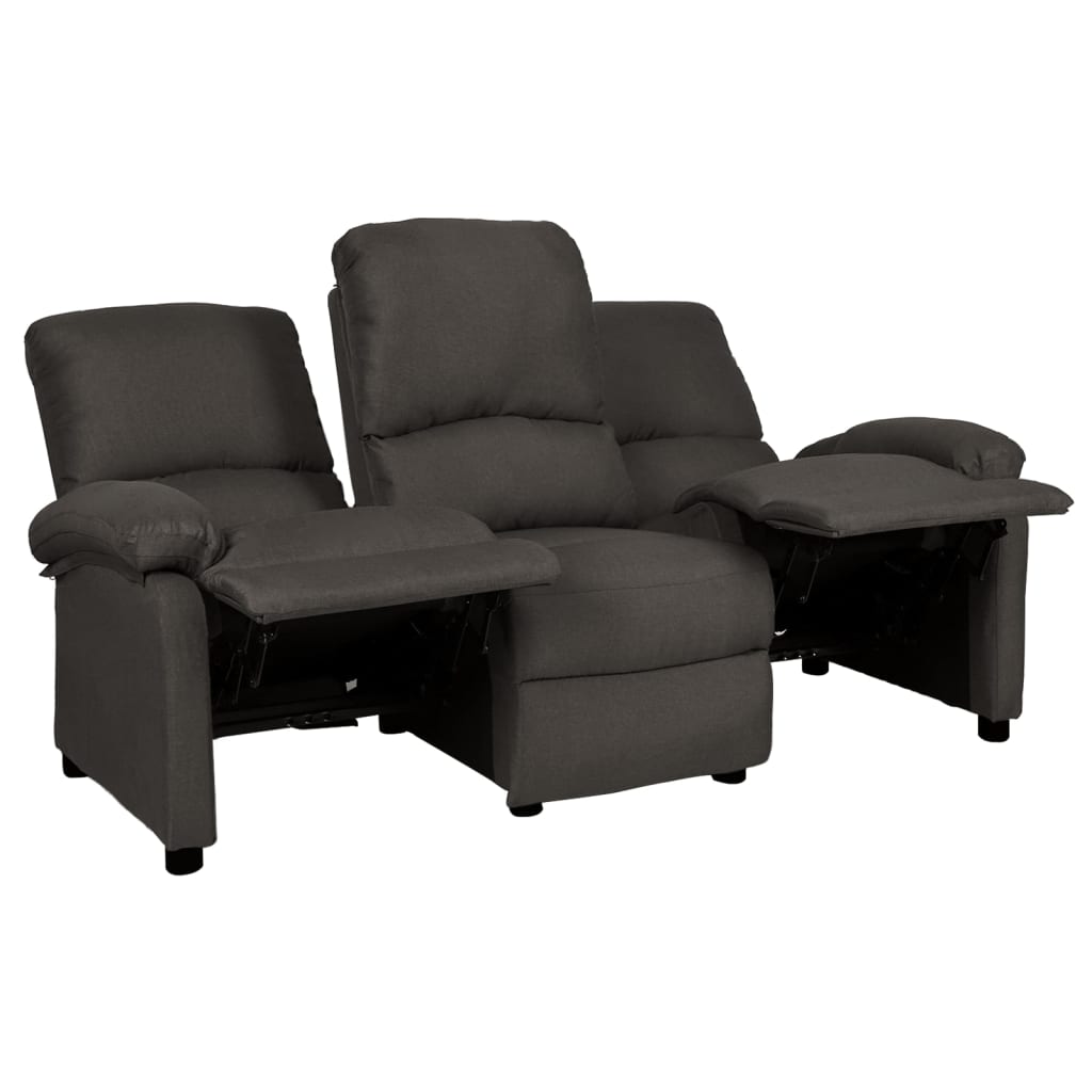 vidaXL 3-Sitzer-Sofa Verstellbar Dunkelgrau Stoff