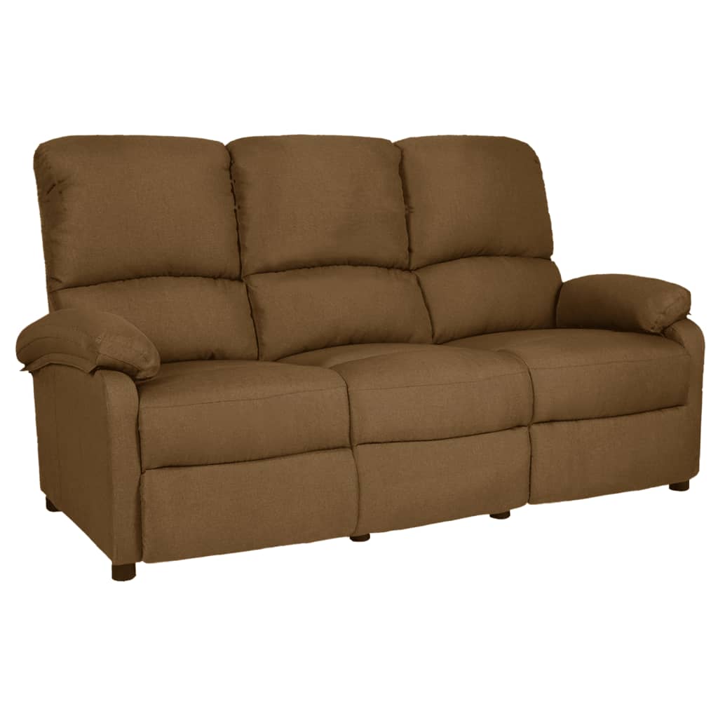 vidaXL 3-Sitzer-Sofa Verstellbar Braun Stoff