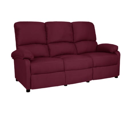 vidaXL Trivietė atlošiama sofa, violetinės spalvos, audinys