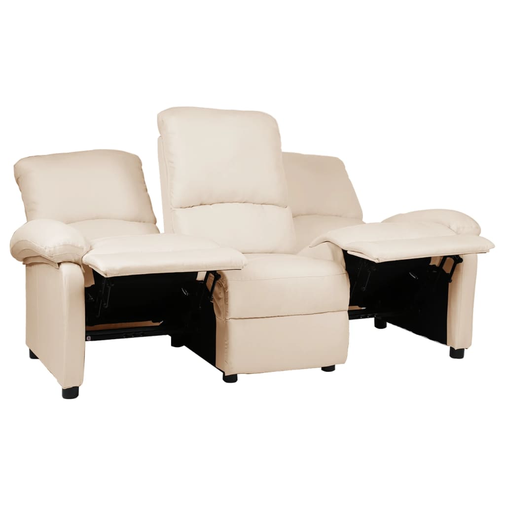 vidaXL 3-Sitzer-Sofa Verstellbar Creme Stoff