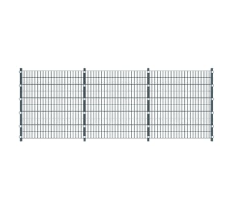 vidaXL Panneaux de clôture 3 pcs Fer 6x2 m 18 m total Gris anthracite