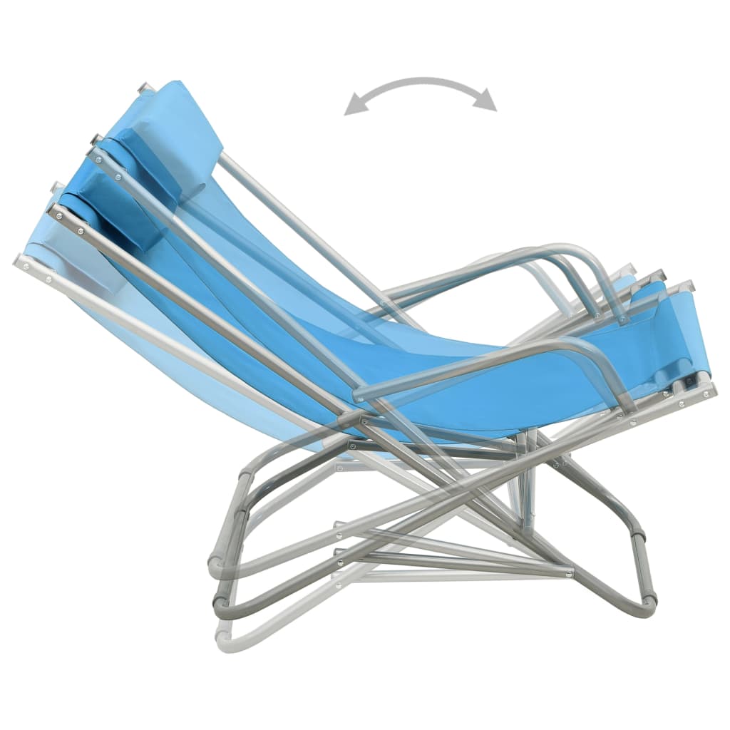  Hojdacie stoličky 2 ks oceľové modré