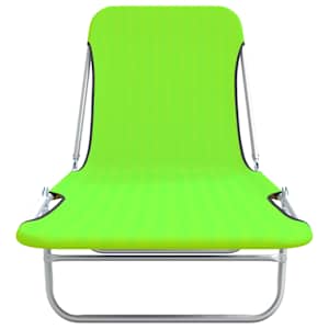 Skládací zahradní lehátka 2 ks ocel a textil zelená - obrázek 3