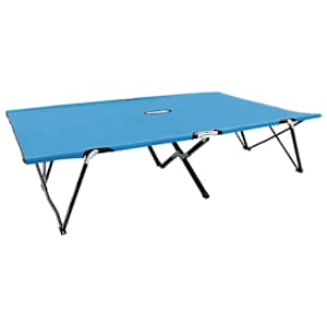 Zložljiv ležalnik za dve osebi moder iz jekla