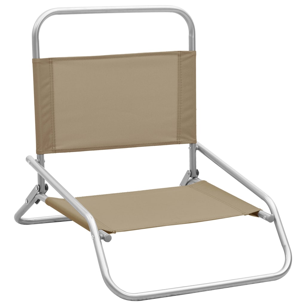 

vidaXL Strandstoelen 2 st inklapbaar stof taupe