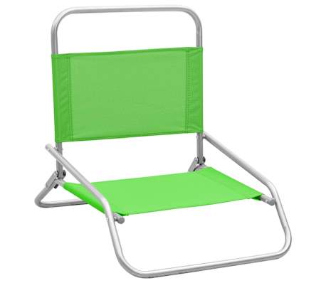 vidaXL Scaune pliante 2 buc. Material textil verde