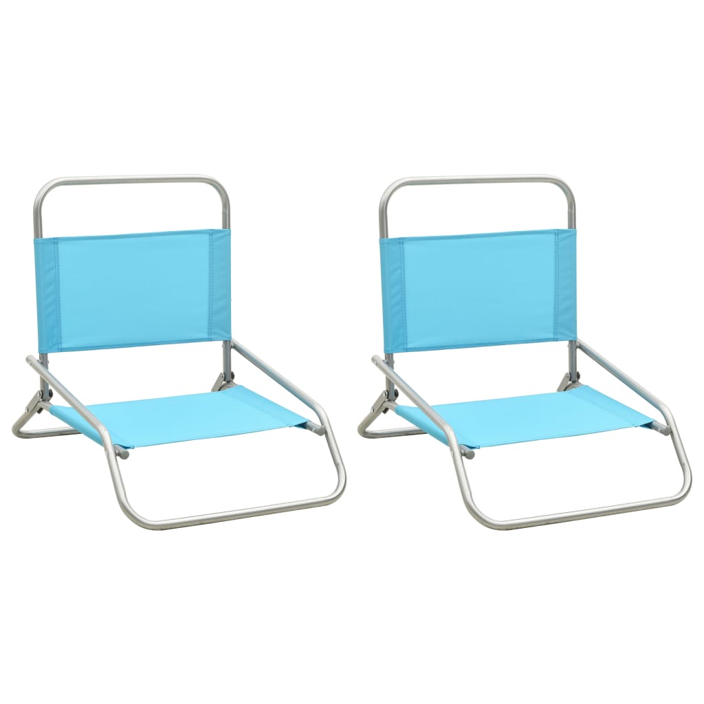 Geniet Uitstralen Enzovoorts Strandstoelen 2 st inklapbaar stof turquoise - Décor 24