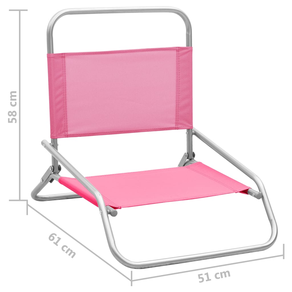 Sklopive stolice za plažu od tkanine 2 kom ružičaste