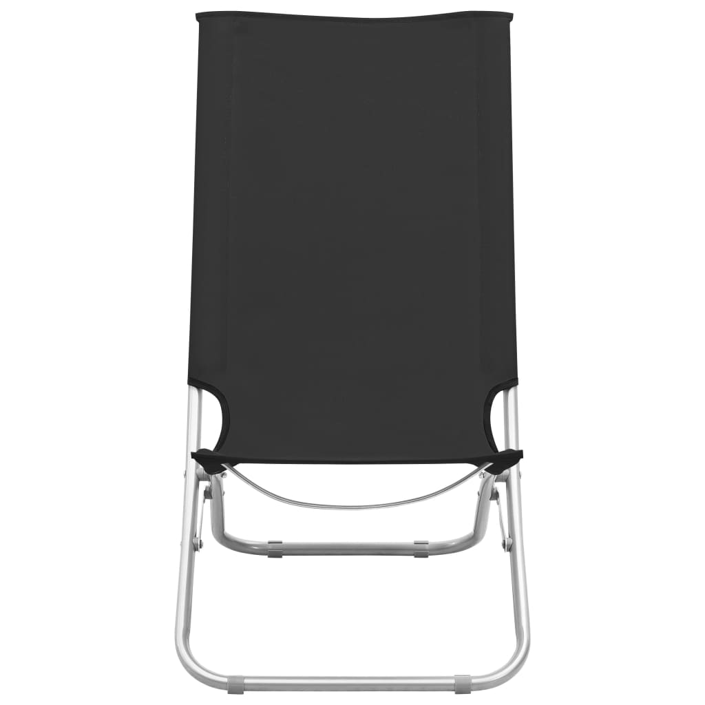 Thumbnail - vidaXL Klappbare Strandstühle 2 Stk. Schwarz Stoff