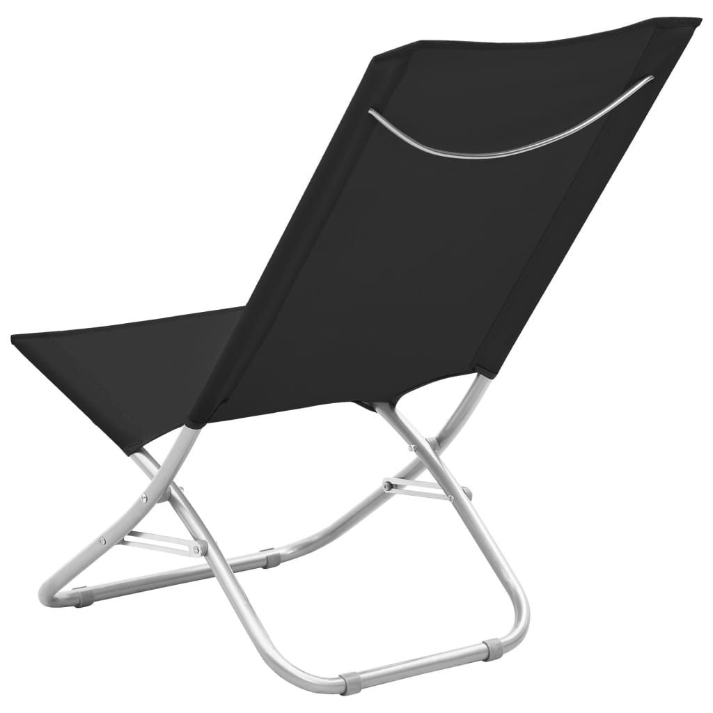 salokāmi pludmales krēsli, 2 gab., melns audums | Stepinfit.lv
