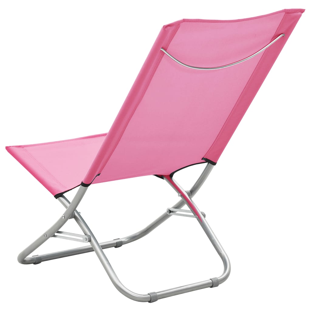 Sklopive stolice za plažu od tkanine 2 kom ružičaste