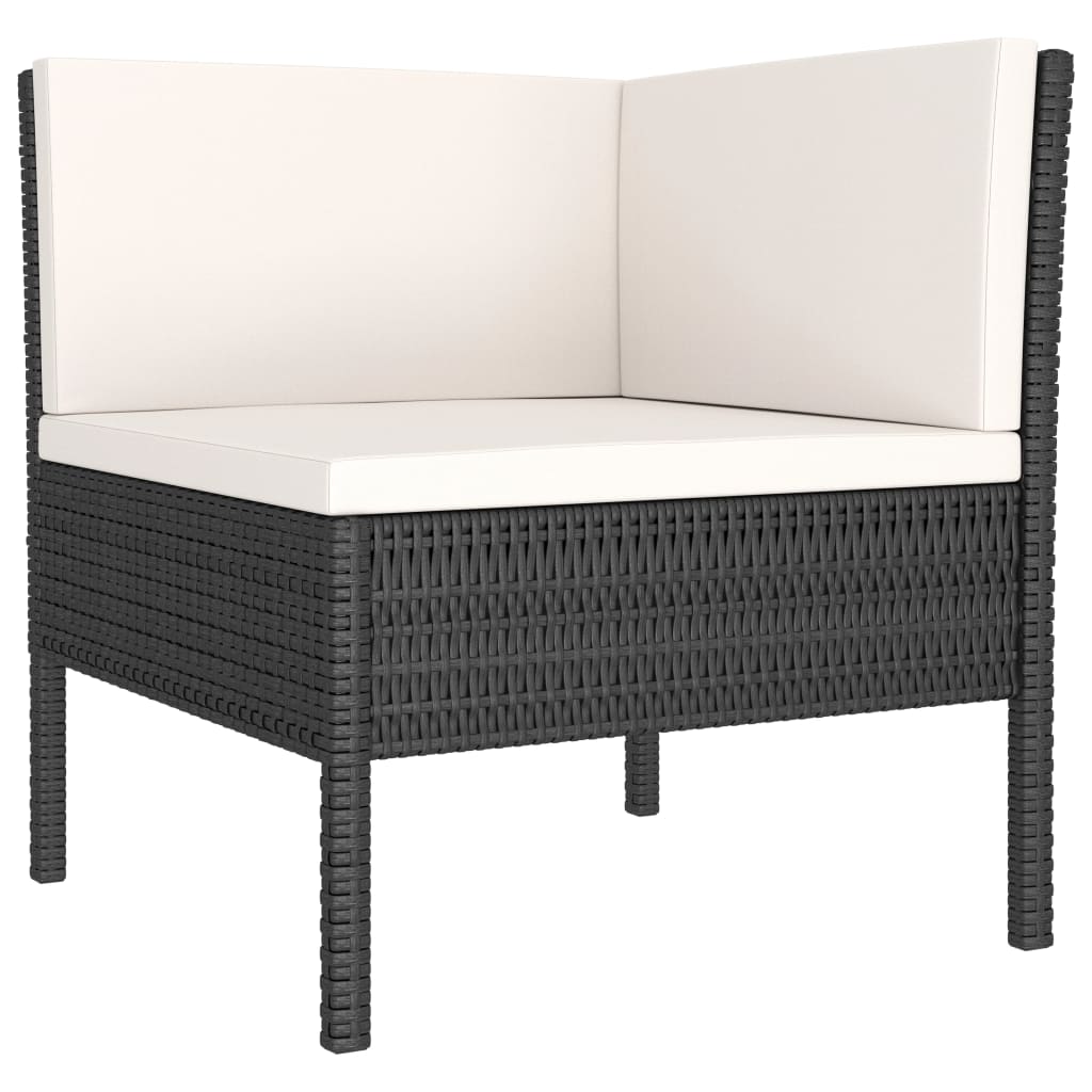 Thumbnail - vidaXL 3-tlg. Garten-Lounge-Set mit Auflagen Poly Rattan Schwarz