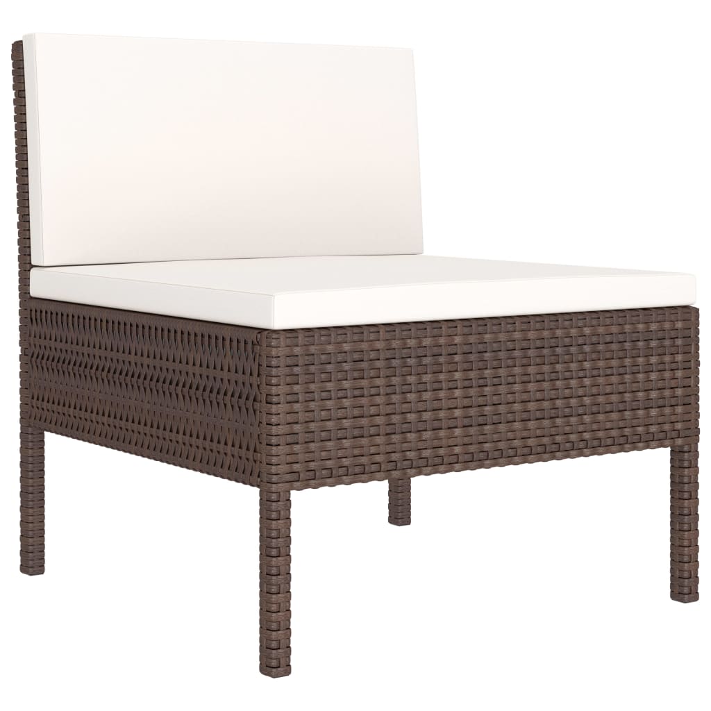 

vidaXL 2-delige Loungeset met kussens poly rattan bruin