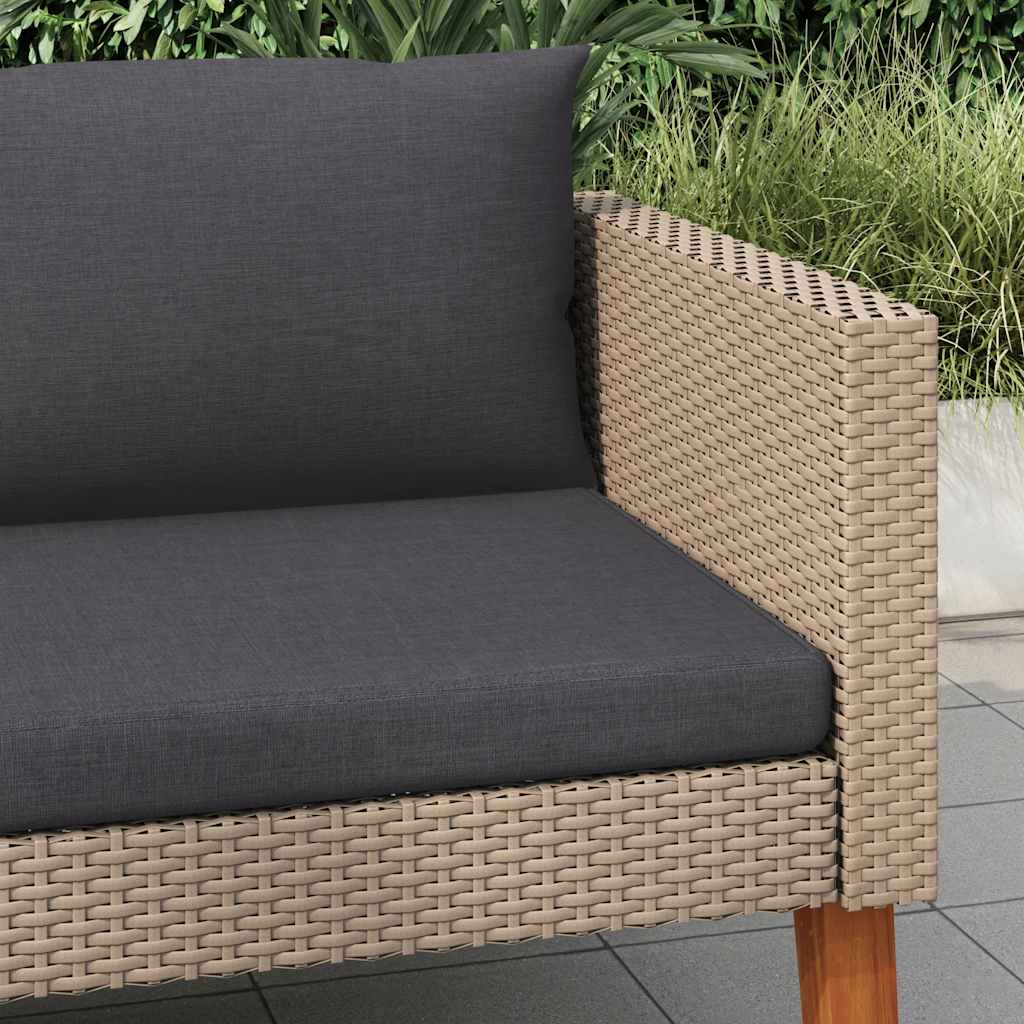 Thumbnail - vidaXL 1-Sitzer-Gartensofa mit Auflagen Poly Rattan Beige