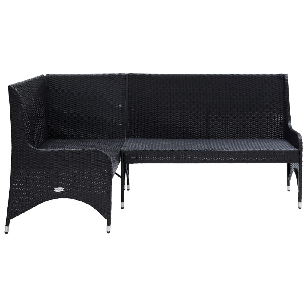 Thumbnail - vidaXL Garten-Ecksofa 2-tlg. Poly Rattan Schwarz