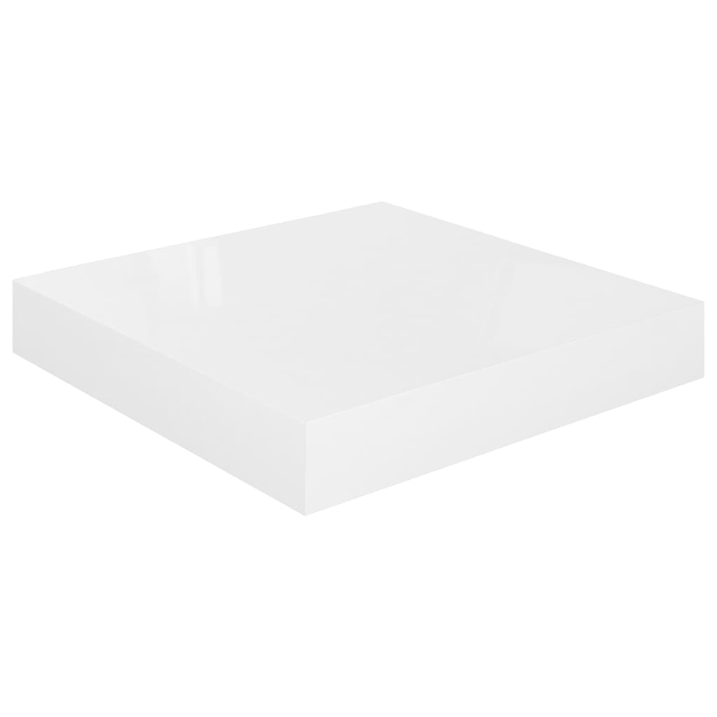 

vidaXL Floating Wall Shelf High Gloss White 9.1"x9.3"x1.5" MDF