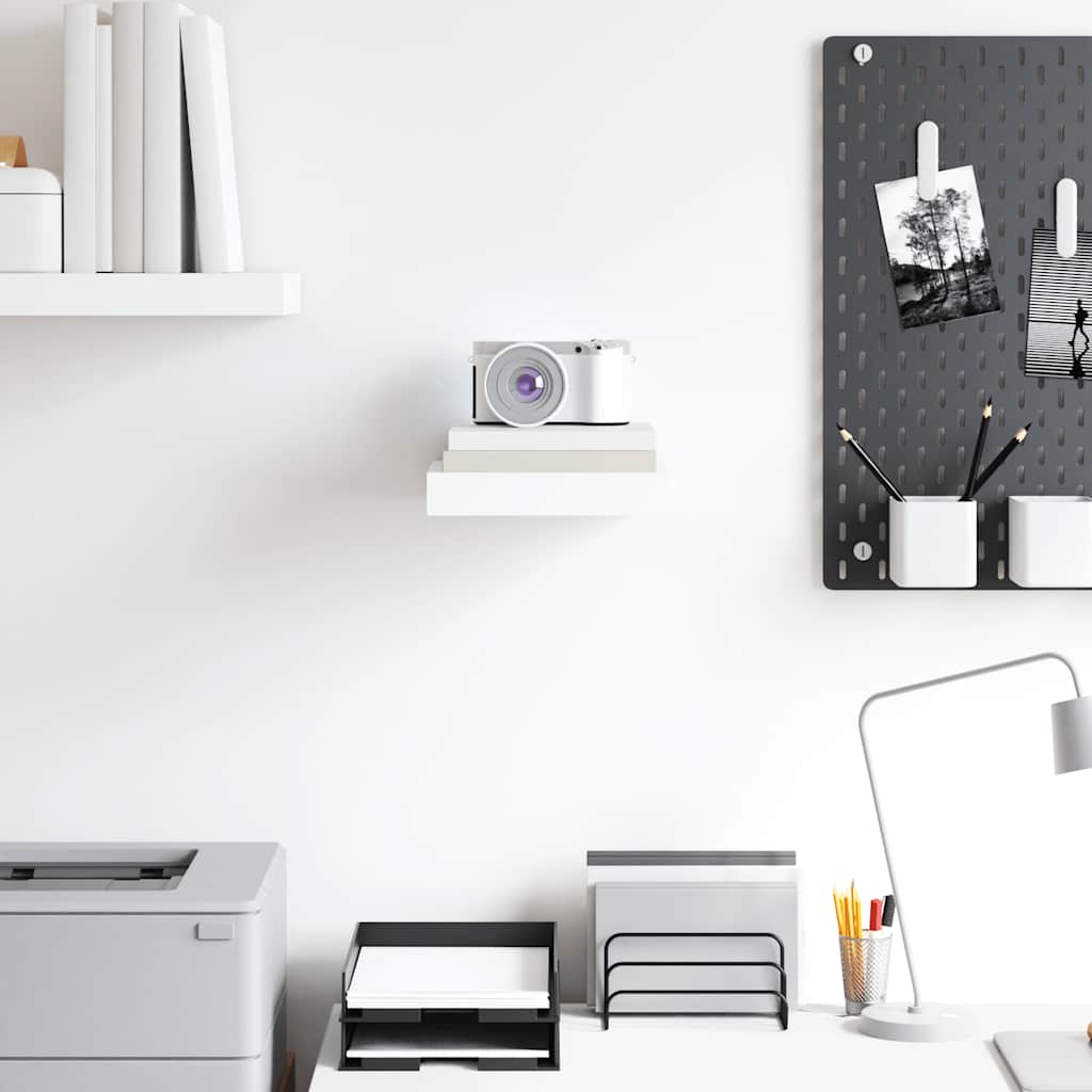 Thumbnail - vidaXL Schweberegal Hochglanz-Weiß 23x23,5x3,8 cm MDF