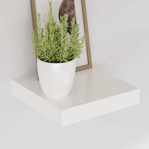 Plovoucí nástěnná police bílá vysoký lesk 23x23,5x3,8 cm MDF - obrázek 4