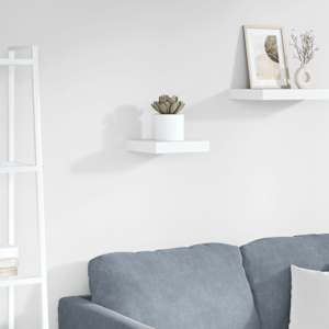 Lebdeča polica visok sijaj bela 23x23,5x3,8 cm MDF