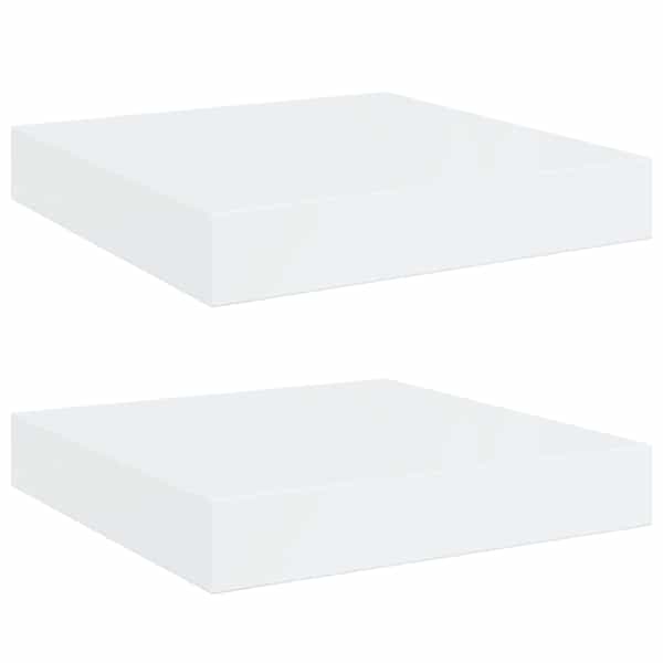 vidaXL seinariiulid, 2 tk, k&otilde;rgl&auml;ikega valge, 23 x 23,5 x 3,8 cm MDF