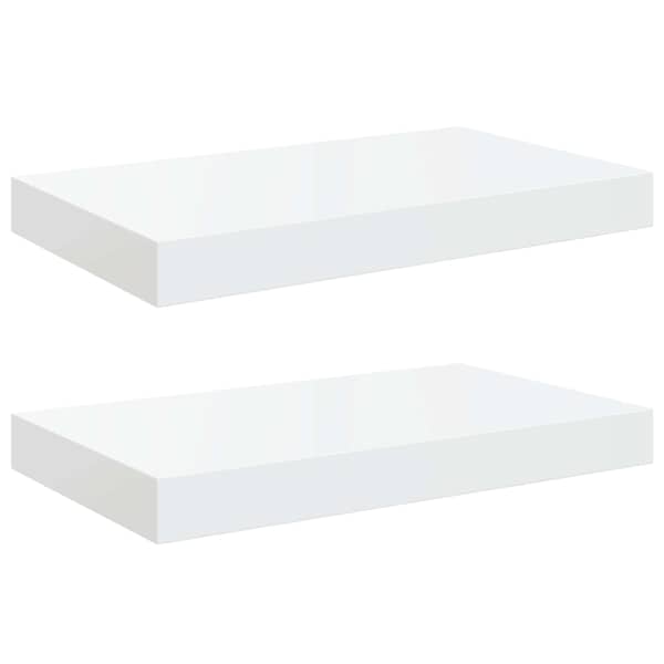 vidaXL seinariiulid, 2 tk, k&otilde;rgl&auml;ikega, valge, 40 x 23,5 x 3,8 cm MDF