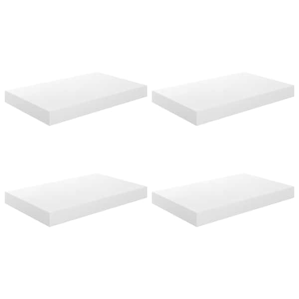 vidaXL seinariiulid, 4 tk, k&otilde;rgl&auml;ikega, valge, 40 x 23,5 x 3,8 cm MDF