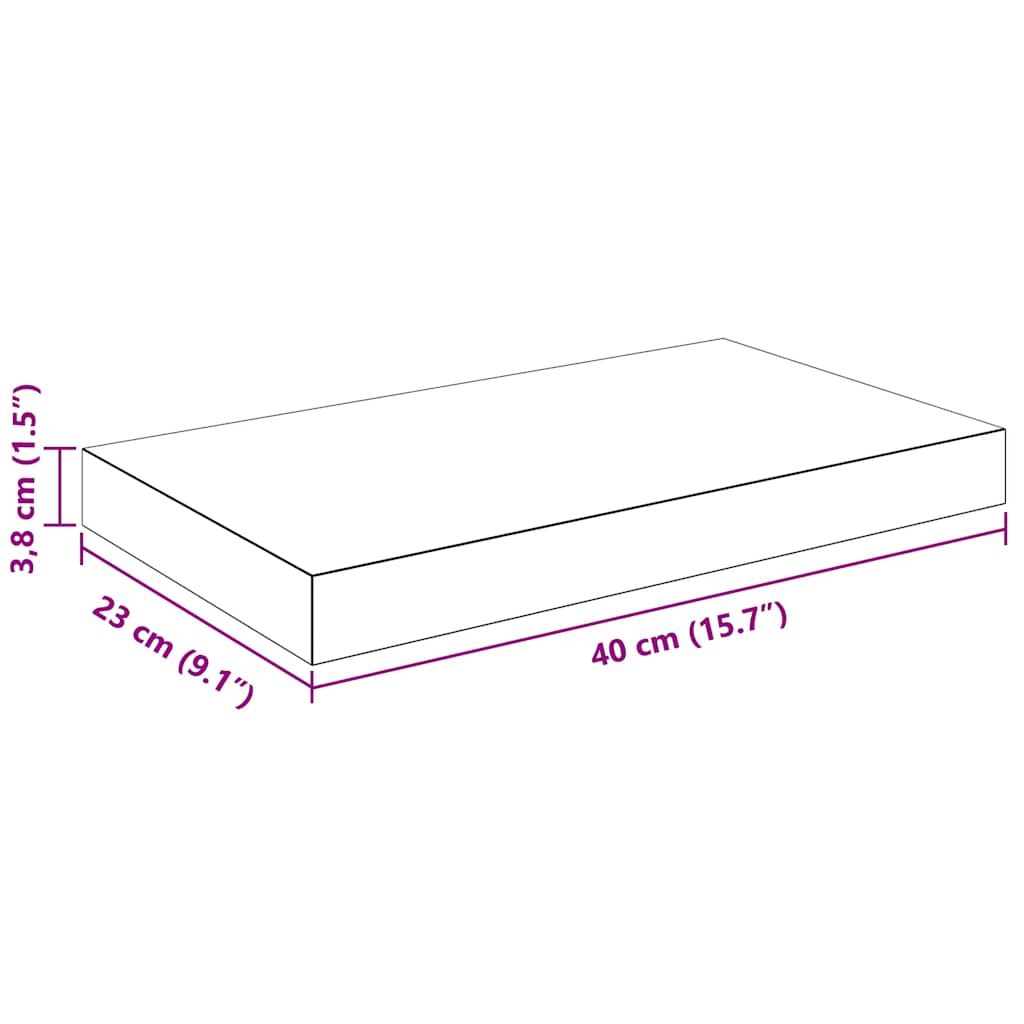 Plovoucí nástěnné police 4 ks bílé vysoký lesk 40x23x3,8 cm MDF - obrázek 15