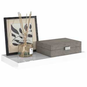 Plovoucí nástěnná police bílá vysoký lesk 50 x 23 x 3,8 cm MDF - obrázek 5