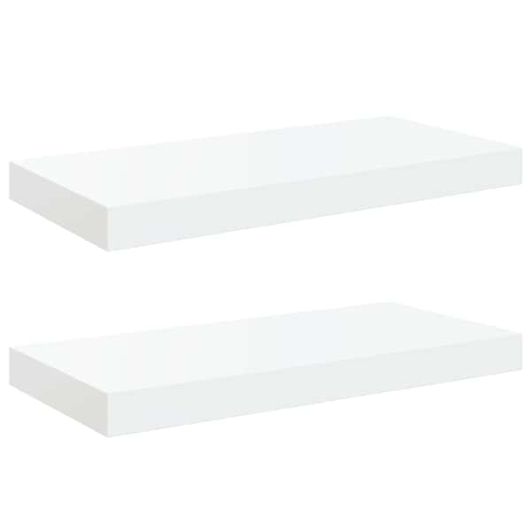 vidaXL seinariiulid, 2 tk, k&otilde;rgl&auml;ikega, valge, 50 x 23,5 x 3,8 cm MDF