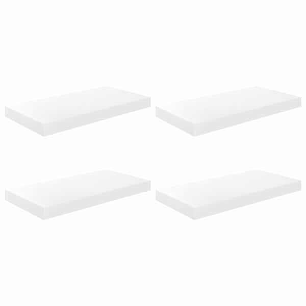vidaXL seinariiulid, 4 tk, k&otilde;rgl&auml;ikega, valge, 50 x 23,5 x 3,8 cm MDF
