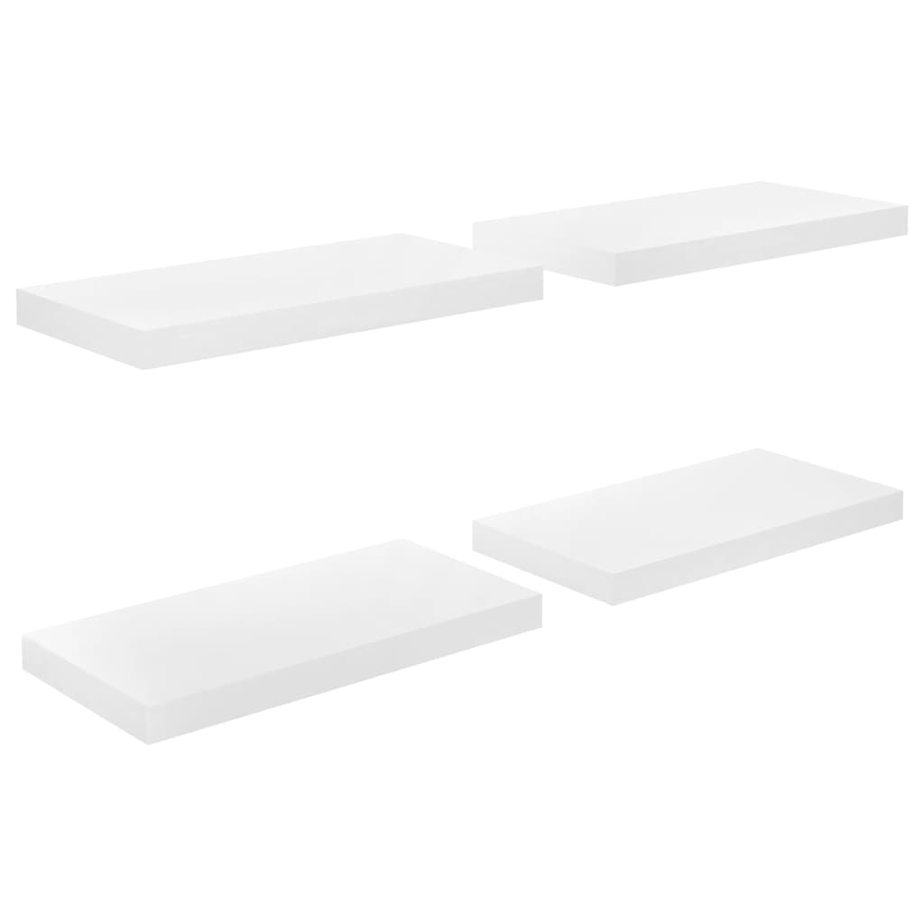

vidaXL Floating Wall Shelves 4 pcs High Gloss White 19.7"x9.1"x1.5" MDF