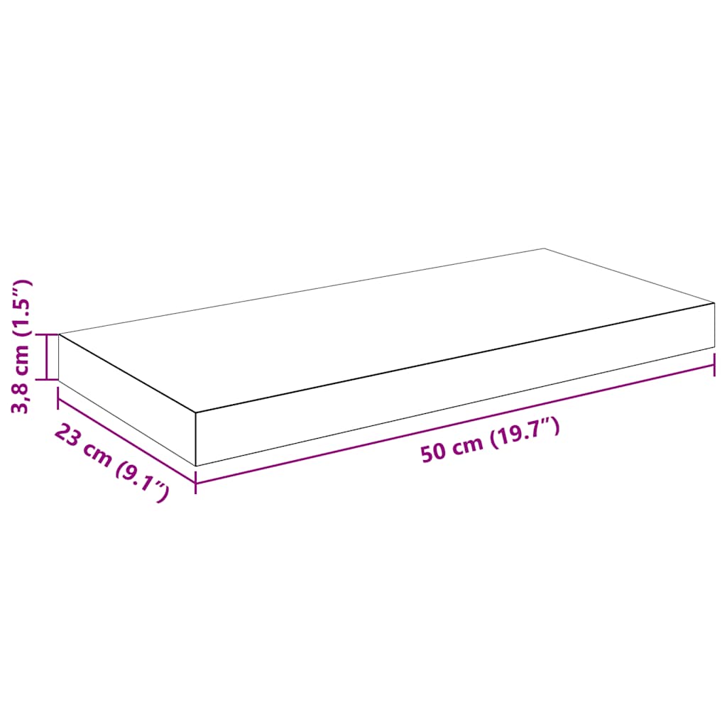 Plovoucí nástěnné police 4 ks bílé vysoký lesk 50x23x3,8 cm MDF - obrázek 15