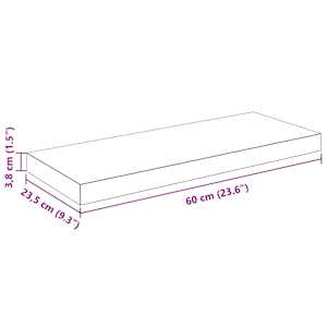 Plovoucí nástěnná police bílá vysoký lesk 60x23,5x3,8 cm MDF - obrázek 14