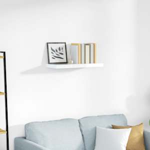 Lebdeče polica visok sijaj bela 60x23,5x3,8 cm MDF