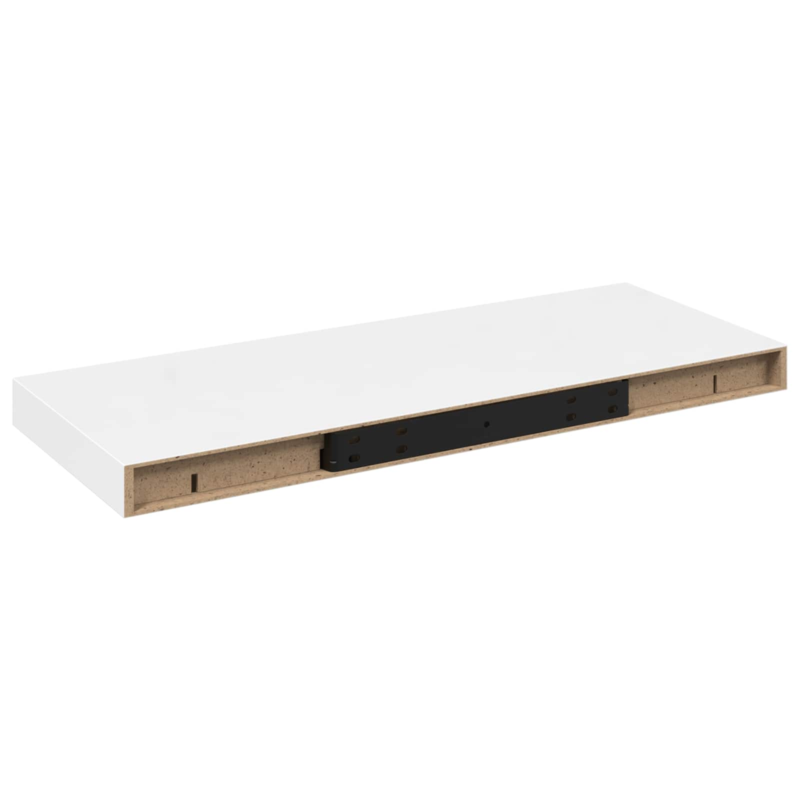 vidaXL Plovoucí nástěnné police 2 ks lesklé bílé 60x23,5x3,8 cm MDF