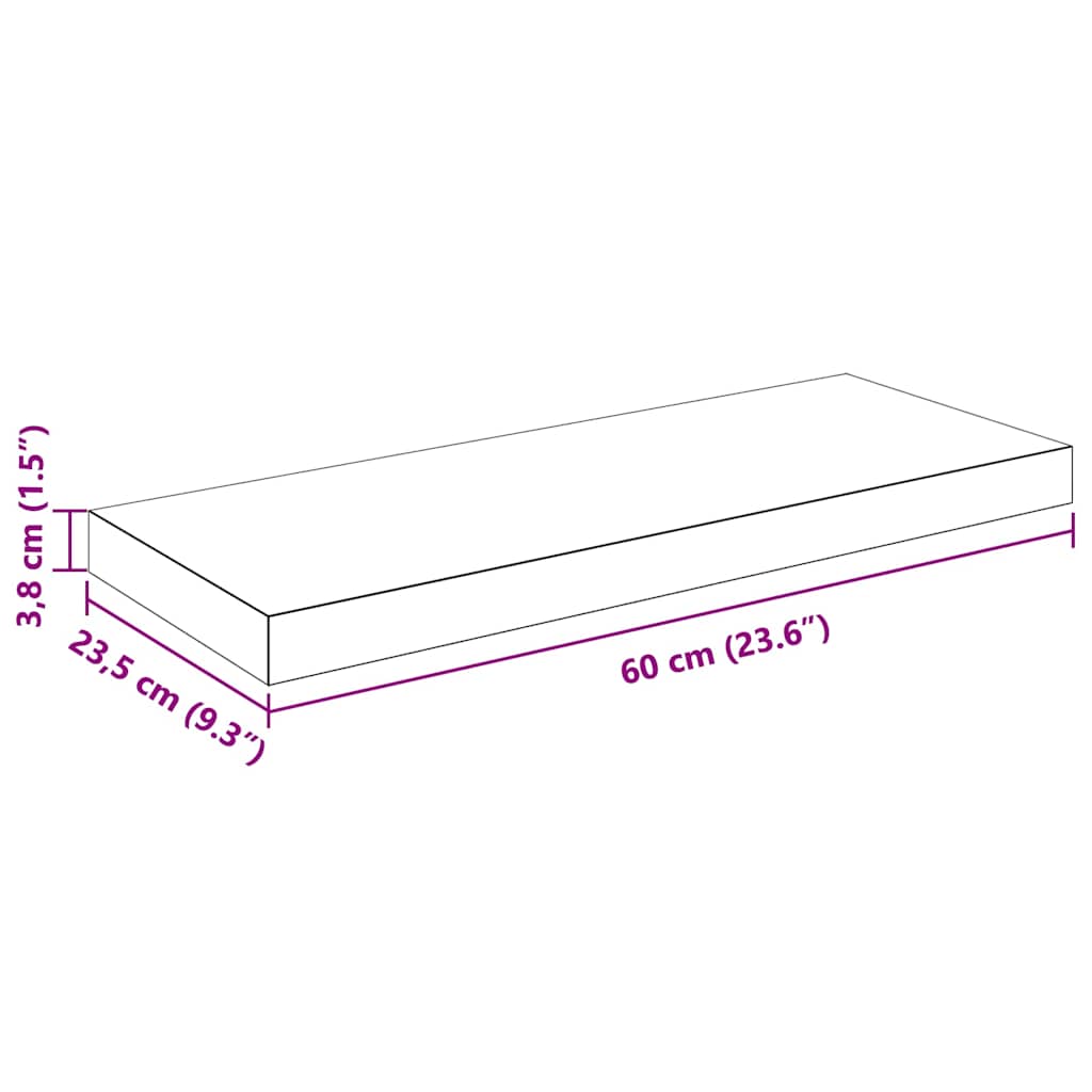Plovoucí nástěnné police 4 ks lesklé bílé 60x23,5x3,8 cm MDF - obrázek 15
