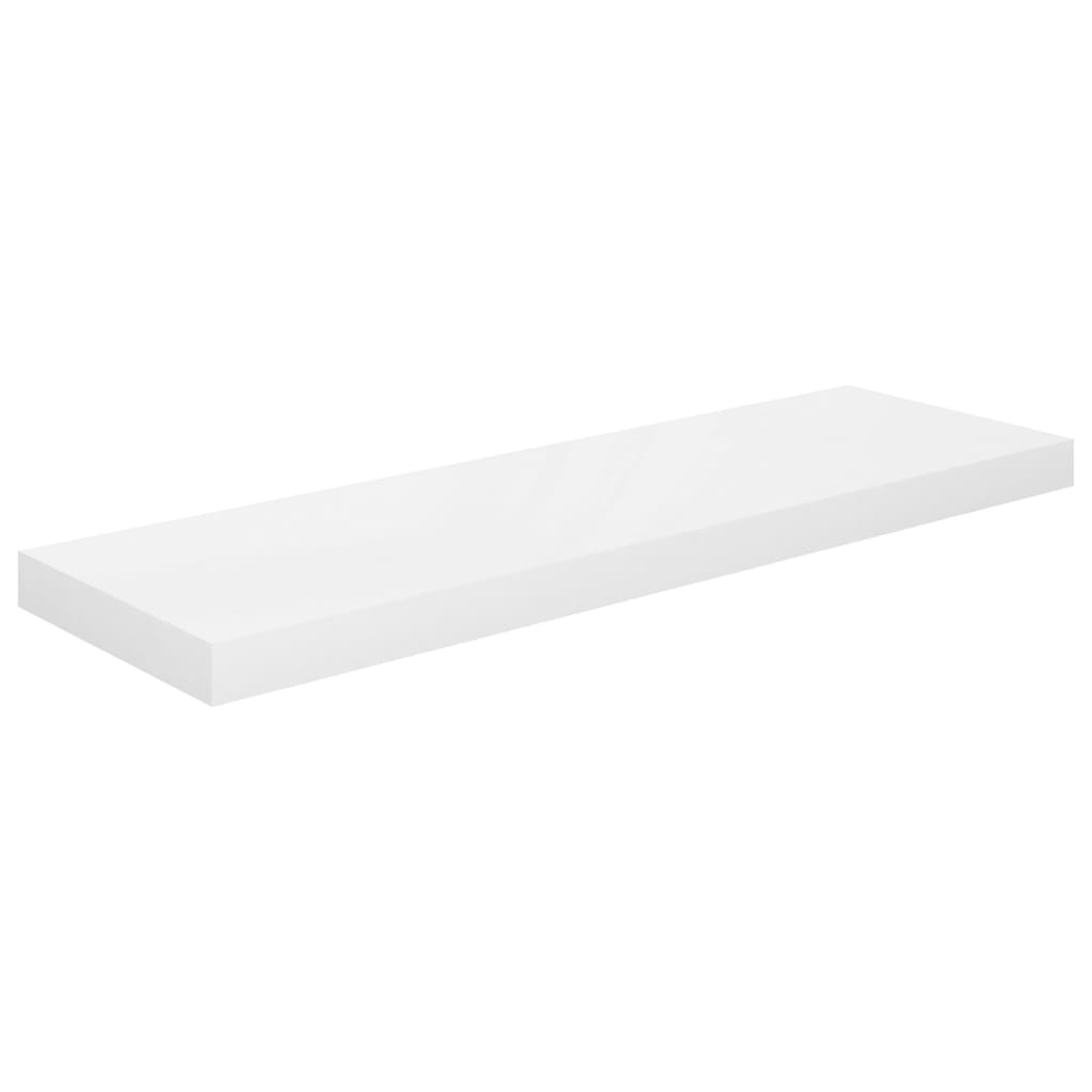 323751 vidaXL Floating Wall Shelf High Gloss White 80×23,5×3,8 cm MDF