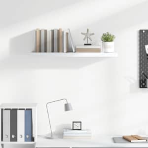 Plovoucí nástěnná police bílá vysoký lesk 80x23,5x3,8 cm MDF - obrázek 3